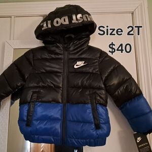 Nike Black & Blue Kids Puffer Jacket